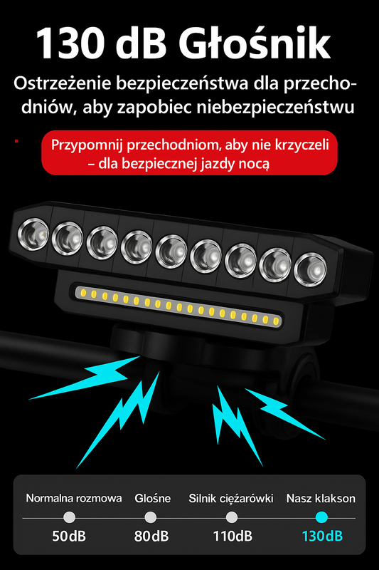 8 ledowa Lampka z 130dB klaksonem